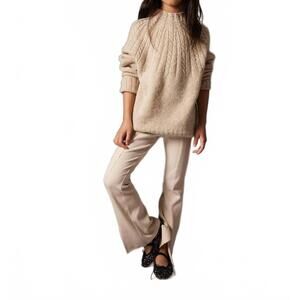 NEW COZMO girl's soft cotton rib leggings in stone